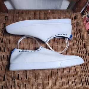 Ralph Lauren Womens‎ White Stretch Breathable Slip On Sneakers 9.5